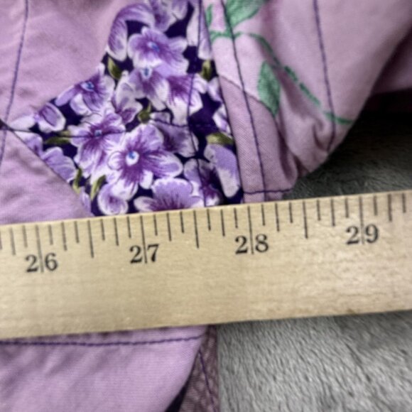 Vintage Patchwork Quilted Bomber Jacket Womens 2X Paisley Floral Handmade 90s - Picture 14 of 16